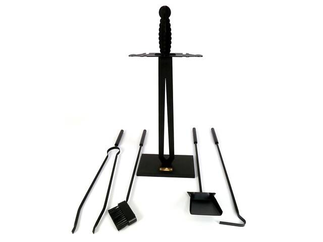 Каминный набор Экскалибур М и дровница Ferrum Факел 4 инструмента Черный (831) - Фото 6