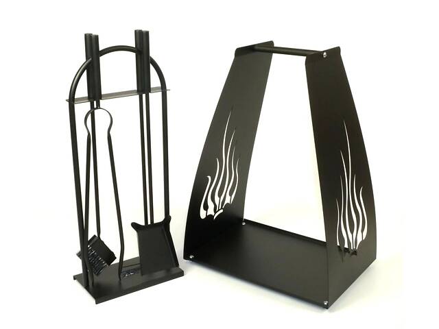 Каминный набор Факел и дровница Ferrum Пламя 4 4 инструмента Черный (997) - Фото 1