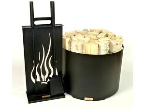 Каминный набор Пламя и дровница Ferrum Бочка 4 4 инструмента Черный (894)