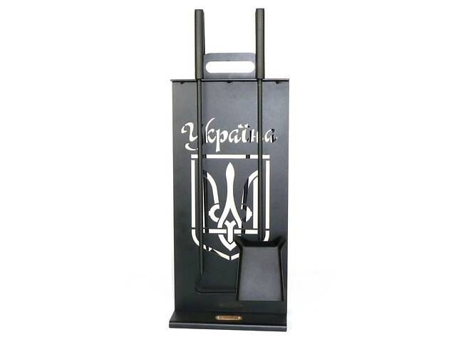 Каминный набор Украина и дровница Ferrum Факел 4 4 инструмента Черный (1000) - Фото 2