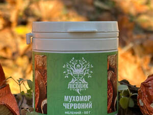 Шляпки мухомора красного, молотые 50 г