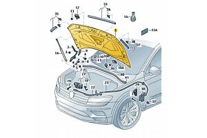 Капот VW Tiguan Allspace 5NN823031B. Новий, оригінальний товар