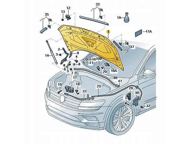 Капот VW Tiguan Allspace 5NN823031B. Новий, оригінальний товар