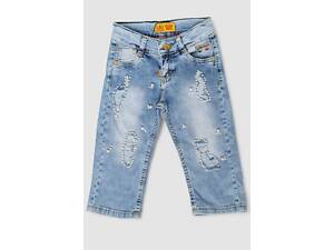 Капрі джинсові для дівчаток, колір блакитний, 247R2606