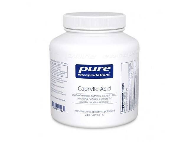 Каприловая кислота, Caprylic Acid, Pure Encapsulations, поддержка здорового микробного баланса, 120 капсул Каприловая кислота, Caprylic Acid, Pure Encapsulations, поддержка здорового микробного баланса, 120 капсул