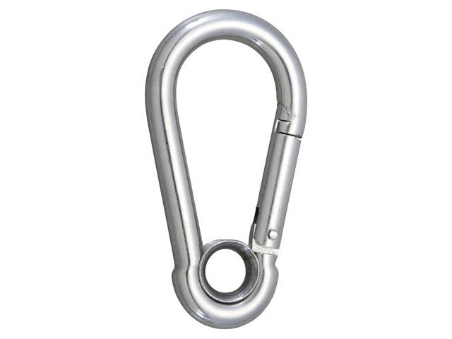 Карабін ø4x40мм пожежний з кільцем нержавіюча сталь (10 шт.) [N3KR0PT00N3KR04401] Metalvis - Фото 1