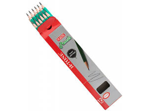 Карандаш графитный H-Tone НВ, пластиковый, с резинкой, зеленый, 12 шт (PENCIL-HT-JJ30104)