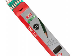 Карандаш графитный H-Tone НВ, пластиковый, с резинкой, зеленый, 12 шт (PENCIL-HT-JJ30104)