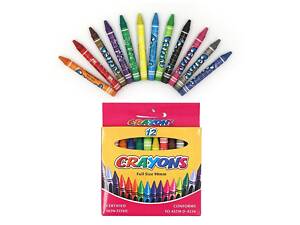 Карандаши восковые Crayons цветные набор 12 цветов 8496-12 (мел)