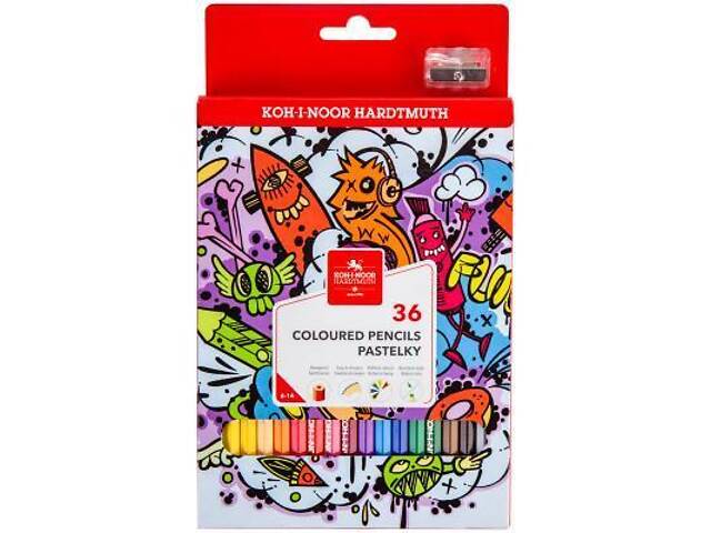 Кольорові олівці Koh-i-Noor Teenage 36 кольорів (3555) - Фото 1