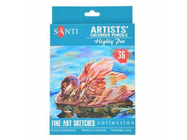 Кольорові олівці Santi Highly Pro 36 шт (742393) - Фото 1