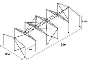 Каркас ангару 12Х30Х5 (під склад, СТО, цех, будь-яку діяльність)