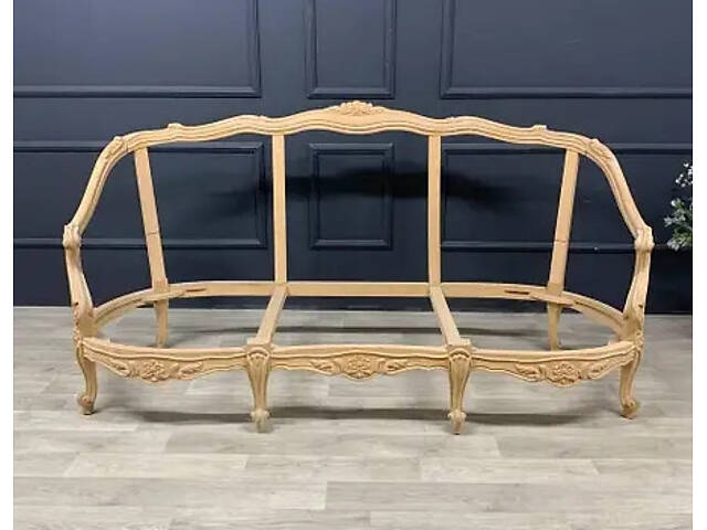 Каркас дивана 3-хмісного. НОВИЙ!! Італійський ?? Різьблений з натурального дерева - бук?. Можемо пофарбува - Фото 1