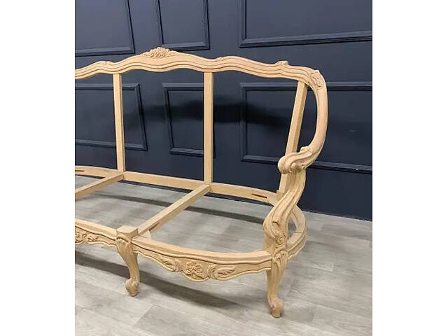 Каркас дивана 3-хмісного. НОВИЙ!! Італійський ?? Різьблений з натурального дерева - бук?. Можемо пофарбува - Фото 5