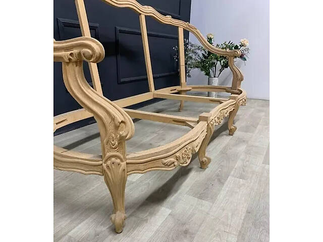 Каркас дивана 3-хмісного. НОВИЙ!! Італійський ?? Різьблений з натурального дерева - бук?. Можемо пофарбува - Фото 7