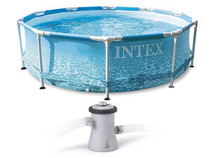 Каркасний басейн з фільтром 305 x 76 см Морський принт Intex 28202