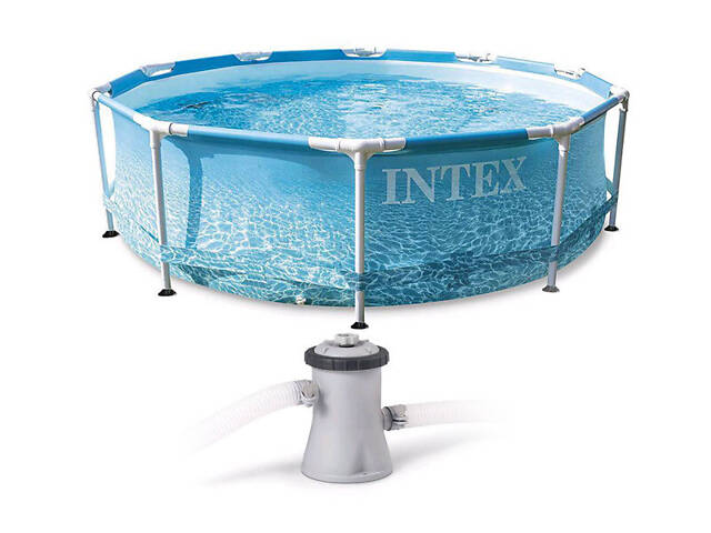 Каркасний басейн з фільтром 305 x 76 см Морський принт Intex 28202 - Фото 1