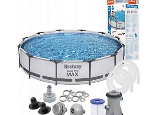 Каркасний басейн Steel Pro Frame Pool Bestway 56416 (Діаметр 366 x Висота 76 см)