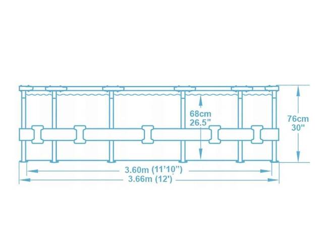 Каркасний басейн Steel Pro Frame Pool Bestway 56416 (Діаметр 366 x Висота 76 см) - Фото 5