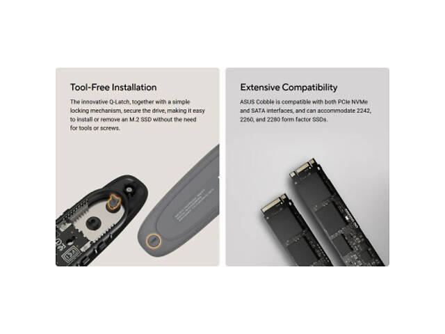 Кишеня зовнішня ASUS SSD PCIe NVMe M.2 2230/2242/2260/2280 USB Type-C 3.2 Gen 2x1 grey (90DD02R6-M09000) - Фото 8
