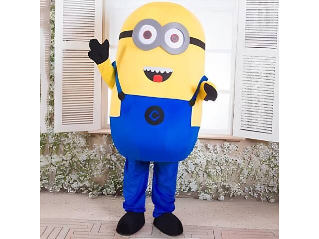 Карнавальний костюм Міньйон з двома очима RESTEQ для дорослих — бавовняний костюм на Гелловін, зріст 150–185 см - Фото 2