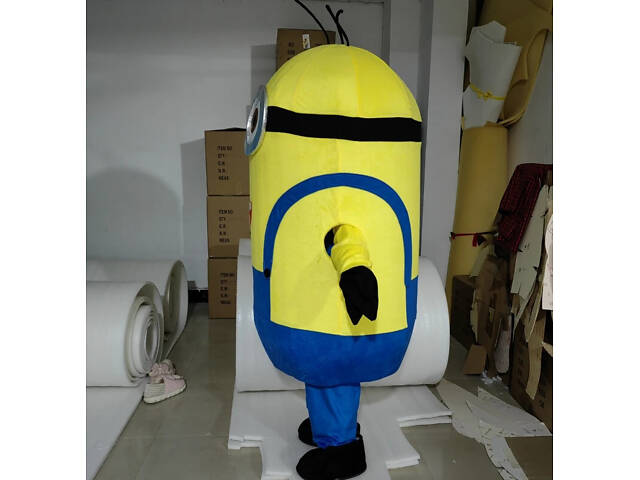 Карнавальний костюм Міньйон з двома очима RESTEQ для дорослих — бавовняний костюм на Гелловін, зріст 150–185 см - Фото 4