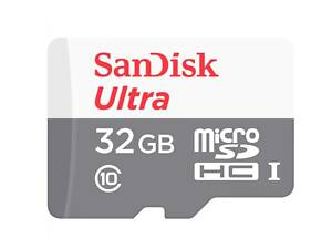 Карта памяти microSDHC (UHS-1) SanDisk Ultra 32Gb class 10 A1 (100Mb/s) (адаптер SD)