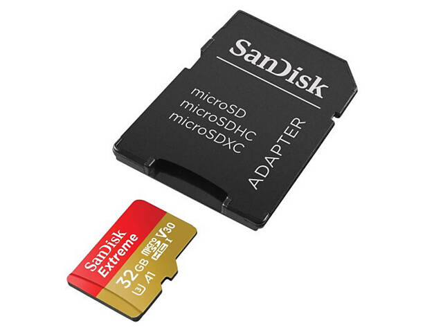 Карта пам'яті microSDHC (UHS-1 U3) SanDisk Extreme Action A1 32Gb class 10 V30 (R100MB/s, 667x) (adapter SD) - Фото 4