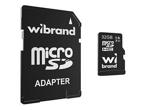 Карта памяти microSDHC (UHS-1) Wibrand 32Gb class 10 (adapter SD)
