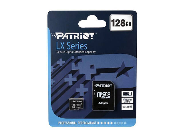 Карта памяти microSDXC (UHS-1) Patriot LX Series 128Gb class 10 (адаптер SD) - Фото 2