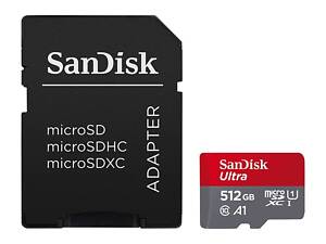 Карта памяти microSDXC (UHS-1) SanDisk Ultra 512Gb class 10 A1 (150Mb/s) (адаптер SD)
