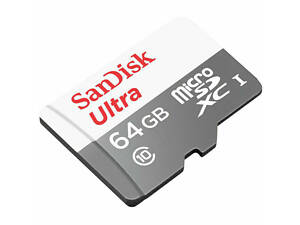 Карта пам'яті microSDXC (UHS-1) SanDisk Ultra 64Gb class 10 A1 (100Mb/s) (adapter SD)