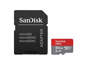Карта пам'яті microSDXC (UHS-1) SanDisk Ultra 64Gb class 10 A1 (140Mb/s) (adapter SD)