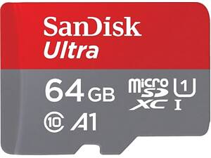 Карта памяти microSDXC (UHS-1) SanDisk Ultra 64Gb class 10 A1 (140Mb/s) (adapter SD) Imaging Packaging