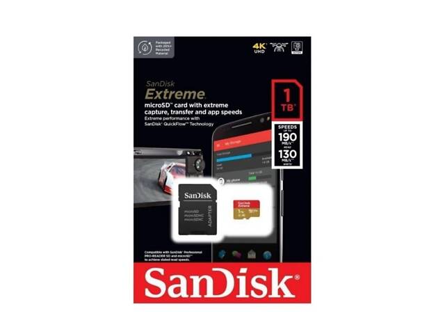 Карта памяти microSDXC (UHS-1 U3) SanDisk Extreme A2 1TB class 10 V30 (R190MB/s,W130MB/s) (adapter SD) - Фото 2