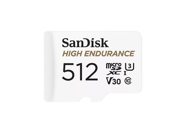 Карта памяти microSDXC (UHS-1 U3) SanDisk High Endurance 512Gb class 10 V30 (100Mb/s) (adapterSD) - Фото 1