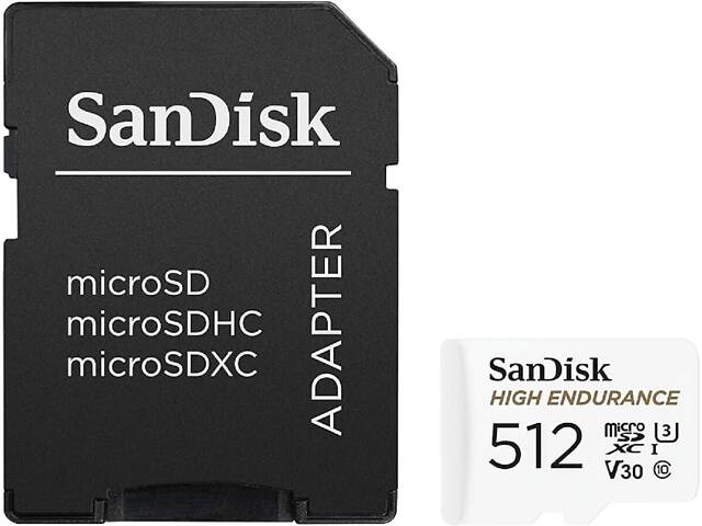Карта памяти microSDXC (UHS-1 U3) SanDisk High Endurance 512Gb class 10 V30 (100Mb/s) (adapterSD) - Фото 3