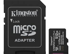 Карта памяти microSDXC (UHS-1 U3) Kingston Canvas Select Plus Gen3 512Gb class 10 А1 V30 (R-150MB/s) (adapter SD)