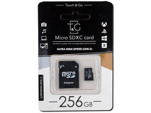 Карта пам'яті T&amp;G 256GB UHS-3 10 Class з адаптером (23460-01_704)