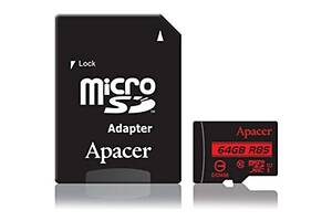 Карта памяти Apacer microSDXC UHS-I 85R 64GB сlass10 + SD адаптер