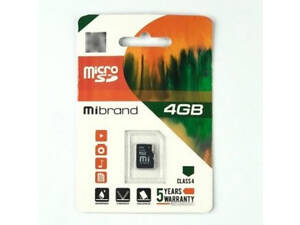 Картка пам'яті Mibrand microSDHC Class 4, 4GB