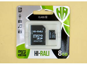 Карта памяти MicroSD Hi-Rali 8 Gb (Class 10) 3 года гарантии