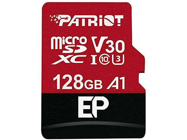 Карта памяти MicroSDXC 128GB UHS-I/U3 Class 10 Patriot EP A1 R90/W80MB/s SD-adapter (PEF128GEP31MCX) - Фото 1