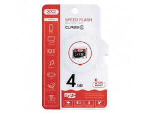 Карта памяти XO microSDHC Class 6 UHS-I, 4GB