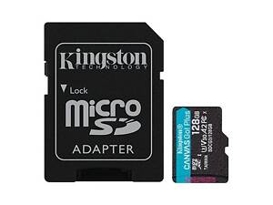 Карта пам'яті Kingston 128GB microSDXC C10 UHS-I U3 A2 R170/W90MB/s + SD адаптер