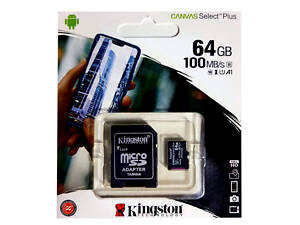 Карта памяти micro SDHC Kingston (UHS-3) 64GB class 10 (с адаптром) (Гарантия 3года)