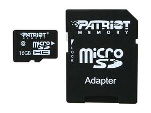 Карта памяти microSDHC (UHS-1) Patriot LX Series 16Gb class 10 (adapter SD) yL.