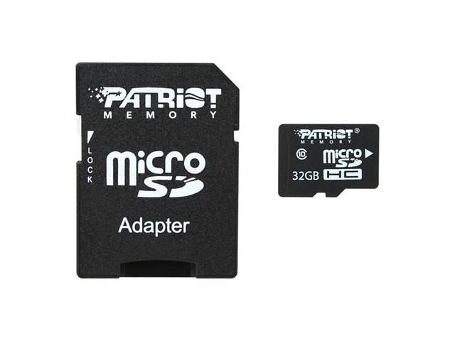 Карта памяти microSDHC (UHS-1) Patriot LX Series 32Gb class 10 (adapter SD) yL. - Фото 1