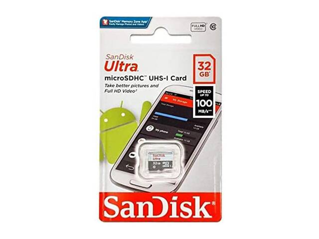 Карта памяти microSDHC (UHS-1) SanDisk Ultra 32Gb class 10 A1 (100Mb/s) yL. - Фото 2