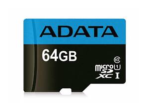 Карта пам'яті microSDXC (UHS-1) A-DATA Premier 64Gb Class 10 A1 (R-100Mb/s) (adapter SD) yL.